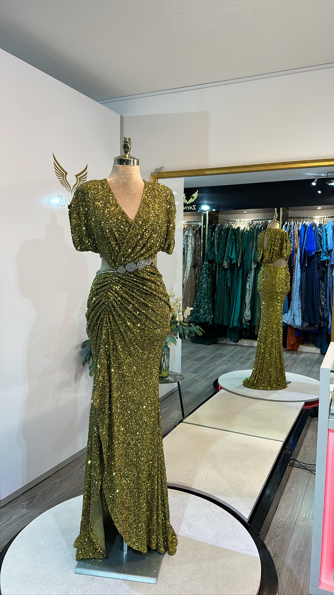 Beautiful oil green dress design, edited Zayna Dresses Beautiful oil green dress design, edited Zayna Dresses