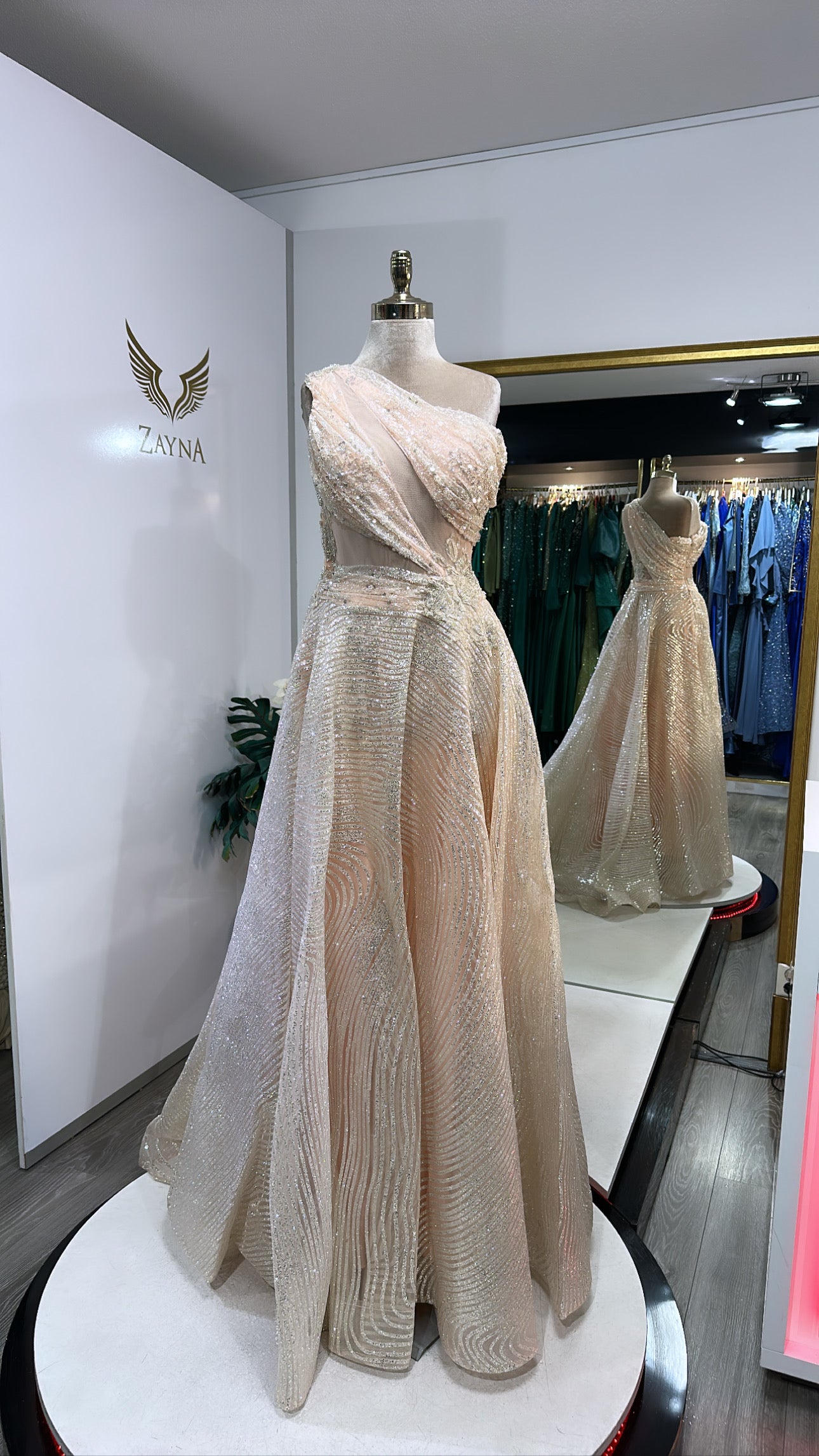 Elegant light pink, beige worked, design, glitter