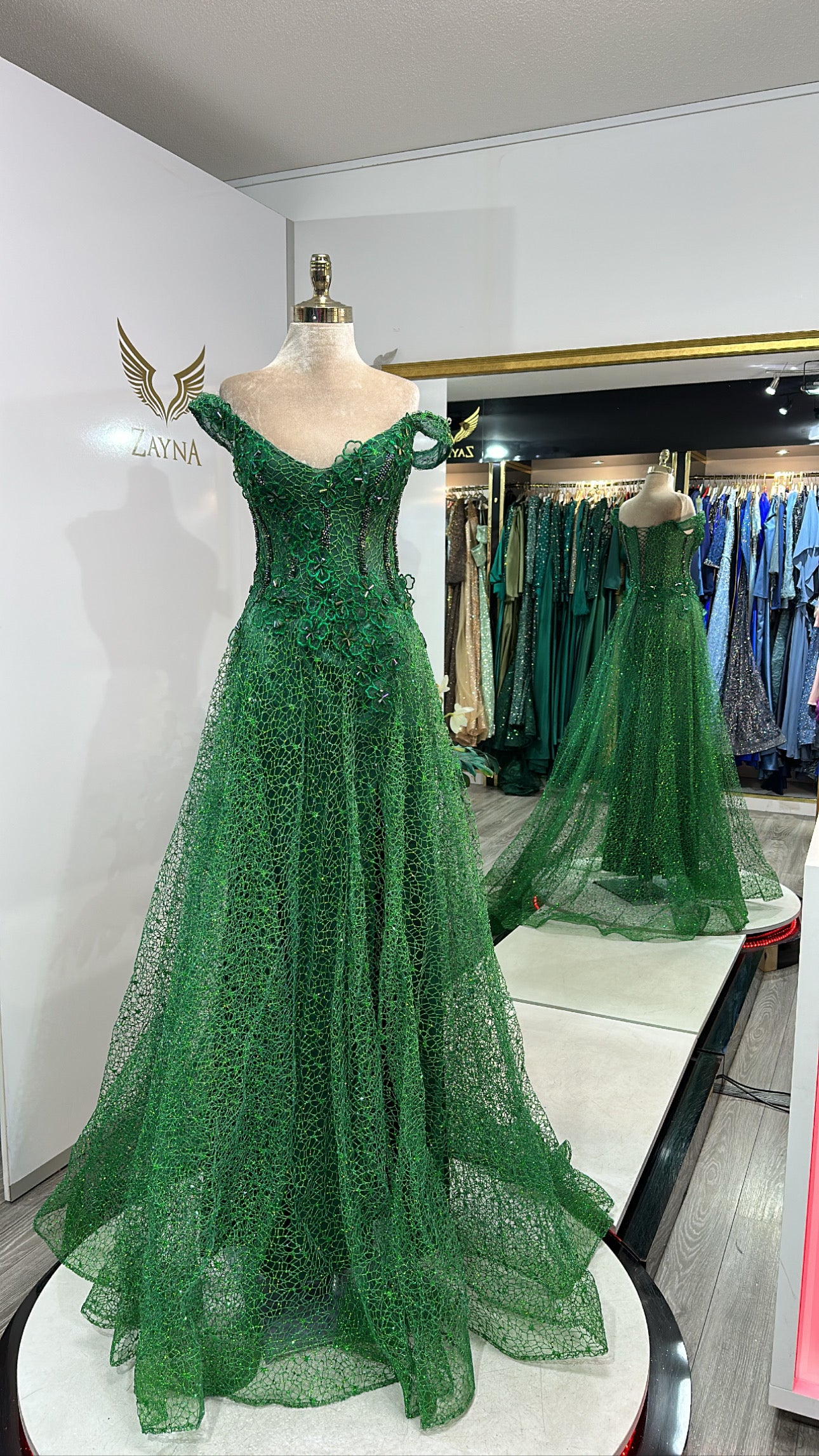 Beautiful green dress details, decorated with beads Zayna Dresses Beautiful green dress details, decorated with beads Zayna Dresses