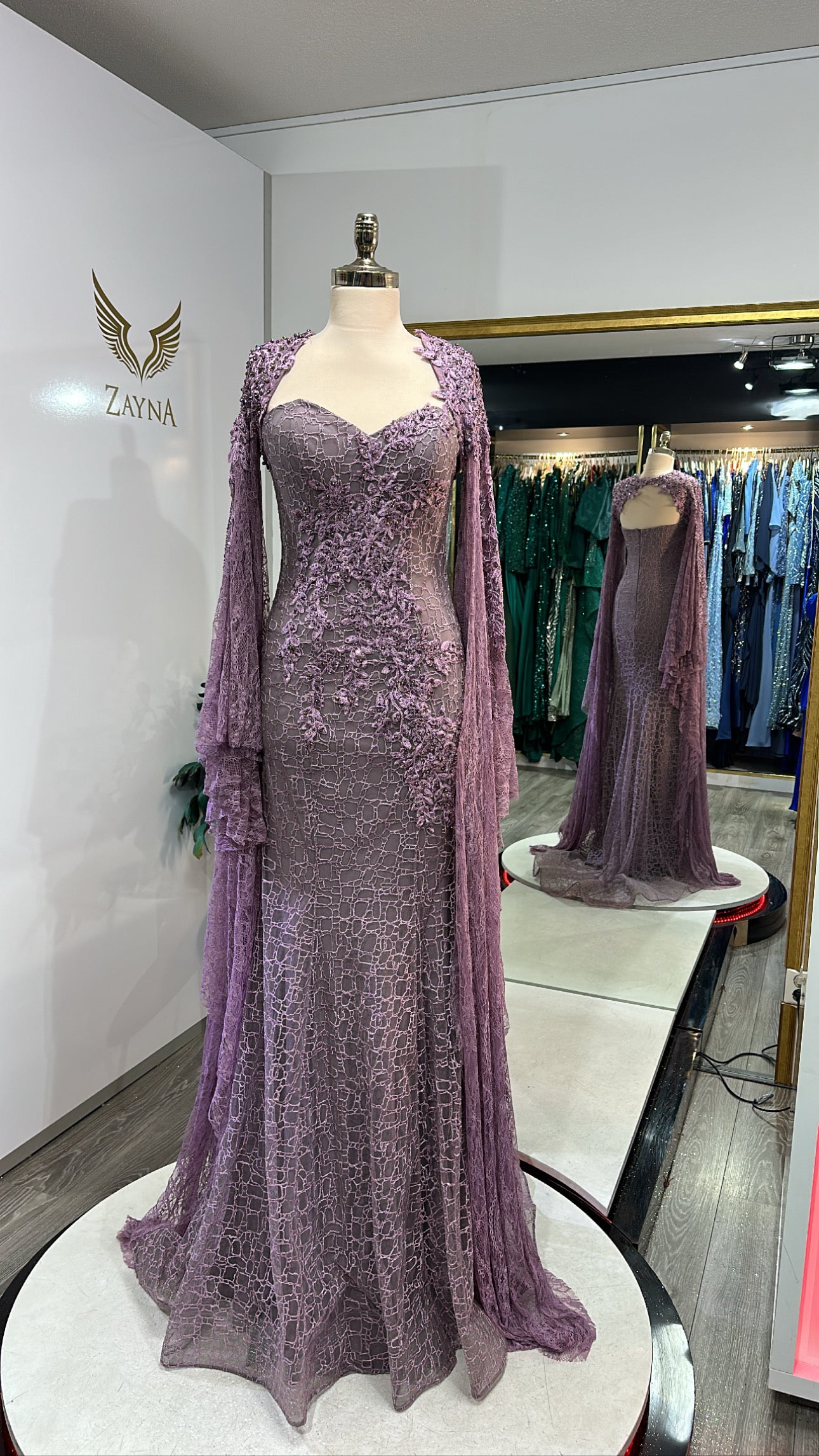 beautiful purple dresses Beautiful purple dress met cape, design – Zayna Dresses