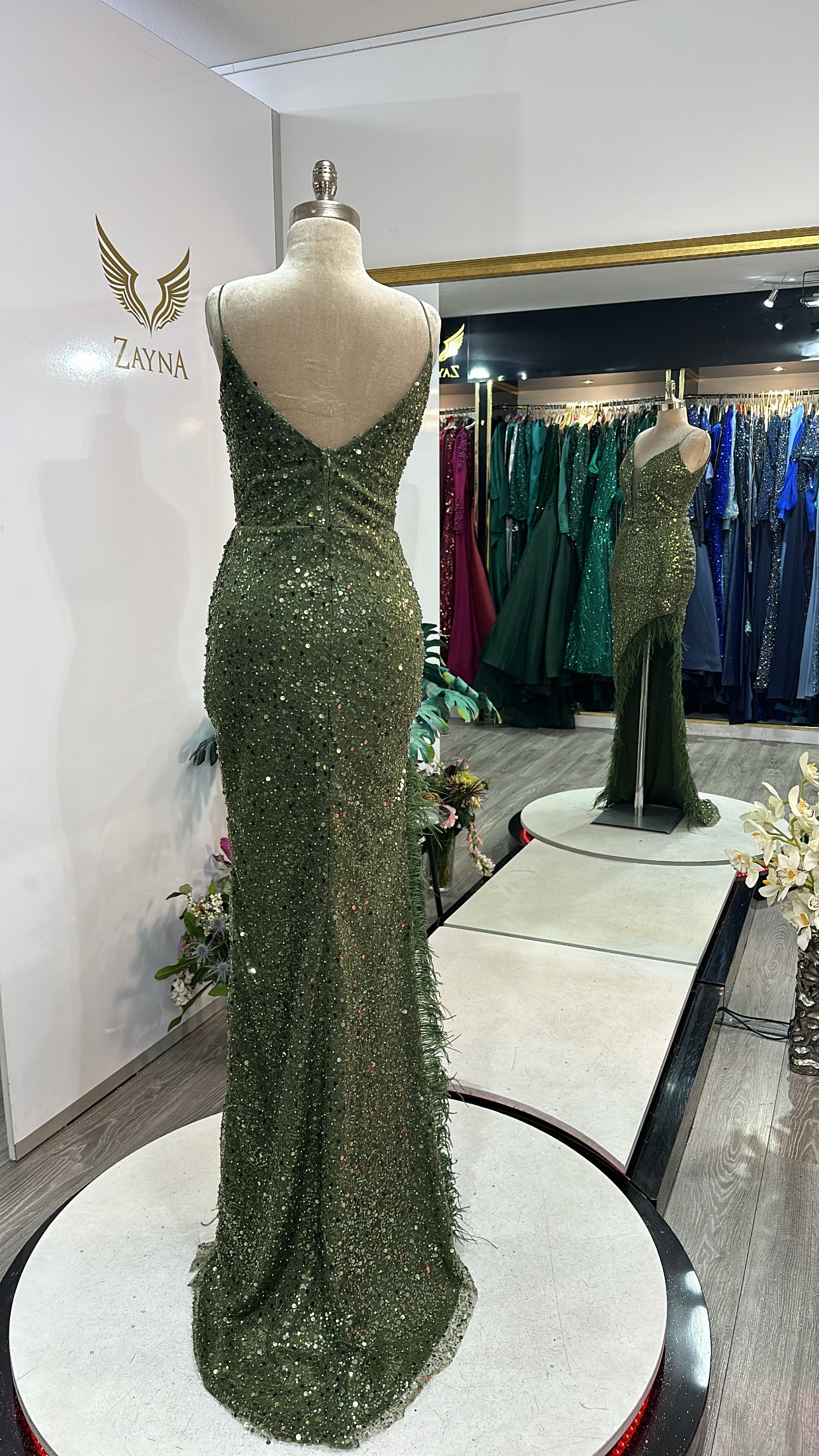 The Tuya khaki green dress