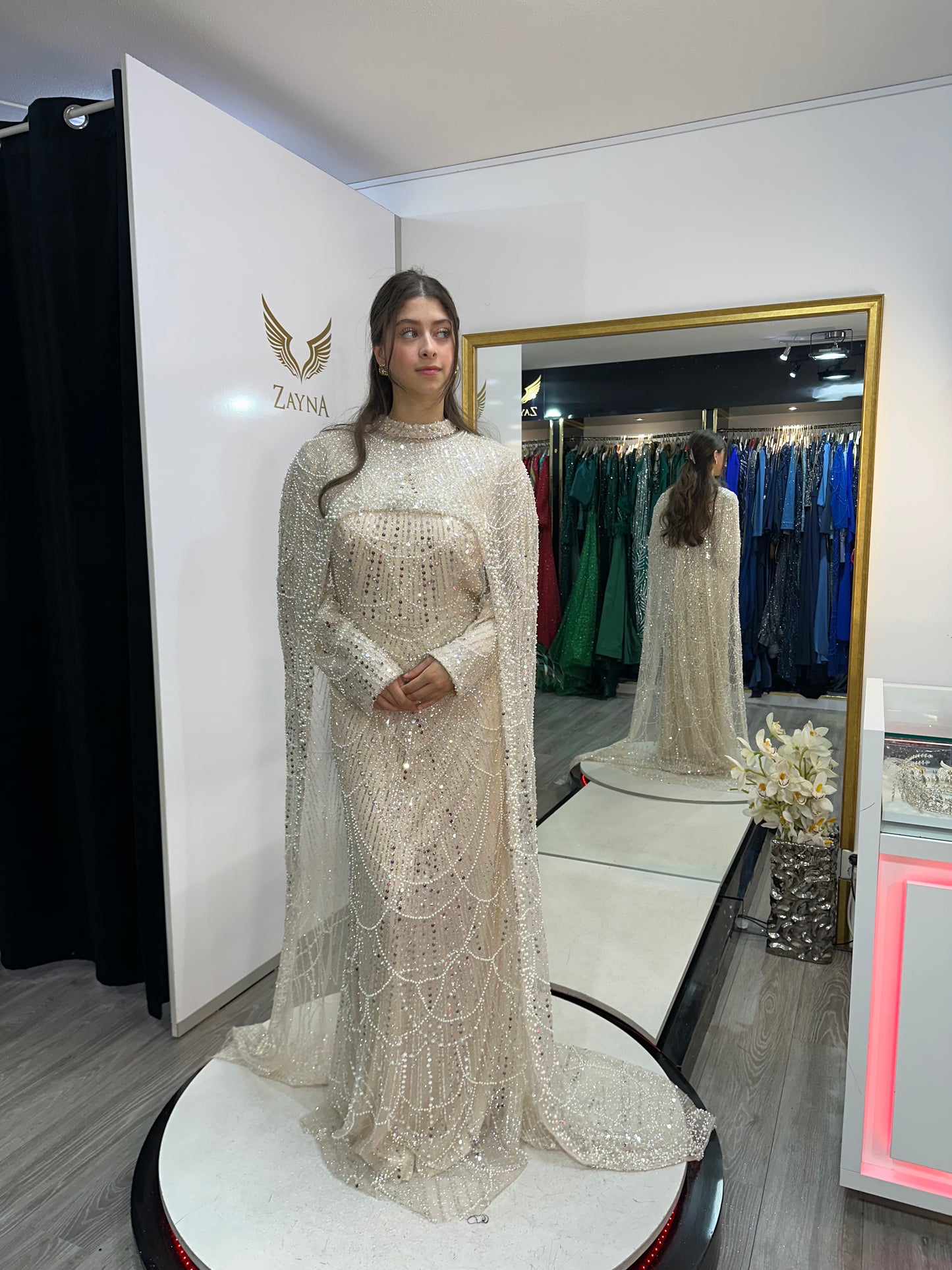 The Milan beige dress