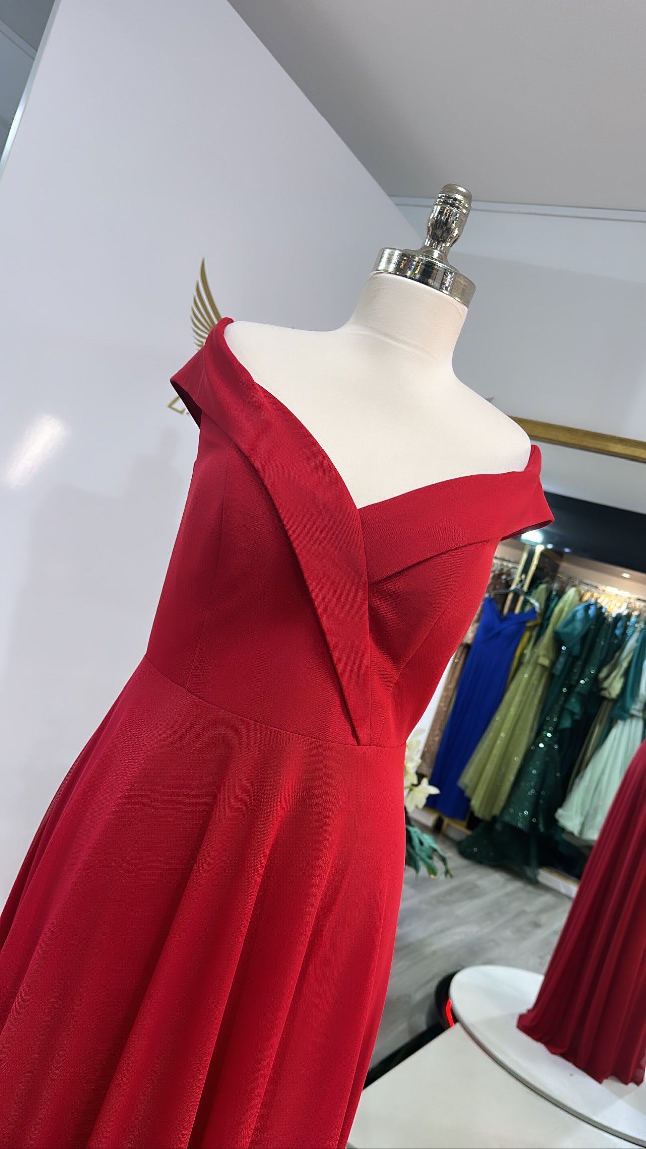 Elegant red dress processed or unprocessed