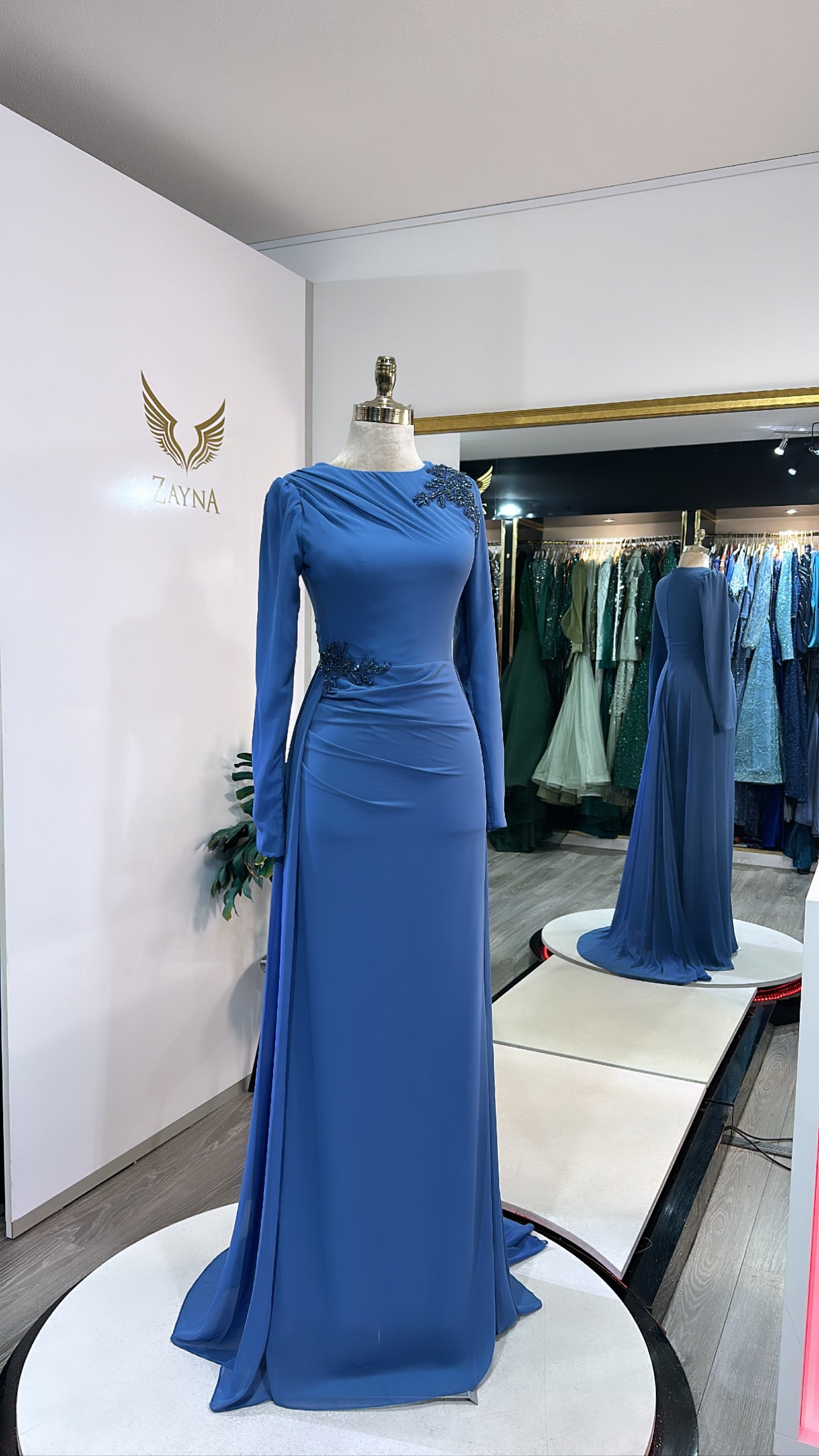 Elegant blue dress design, sleep Zayna Dresses Elegant blue dress design, sleep Zayna Dresses