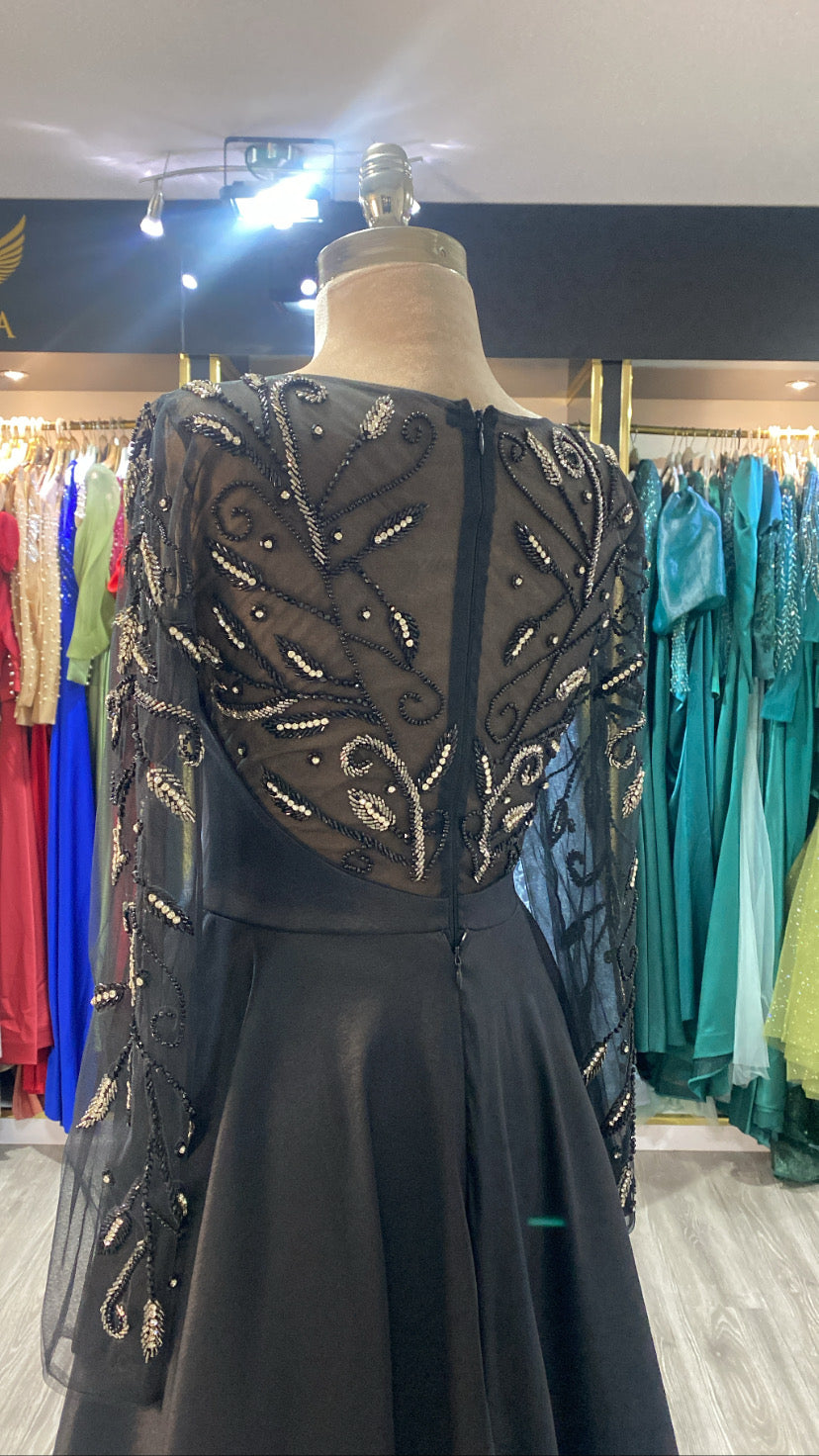 Elegant black dress crafted design