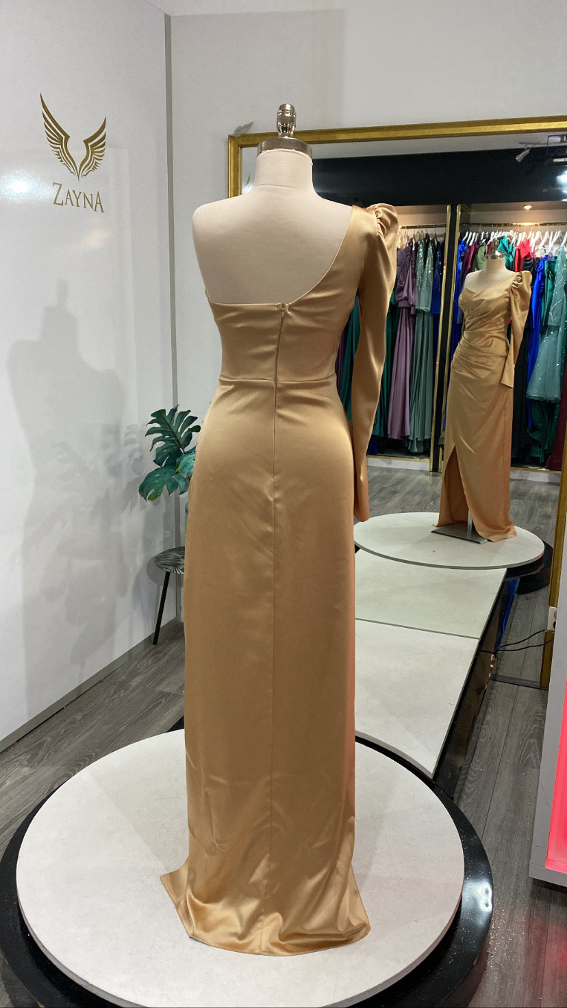 Satin gold dress