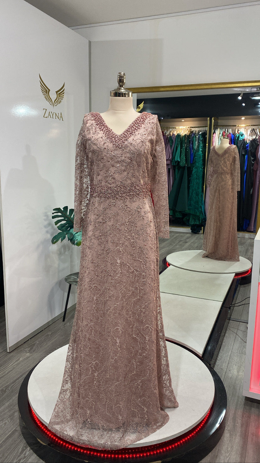 Elegant decorated with beads with sleeves or without sleeves