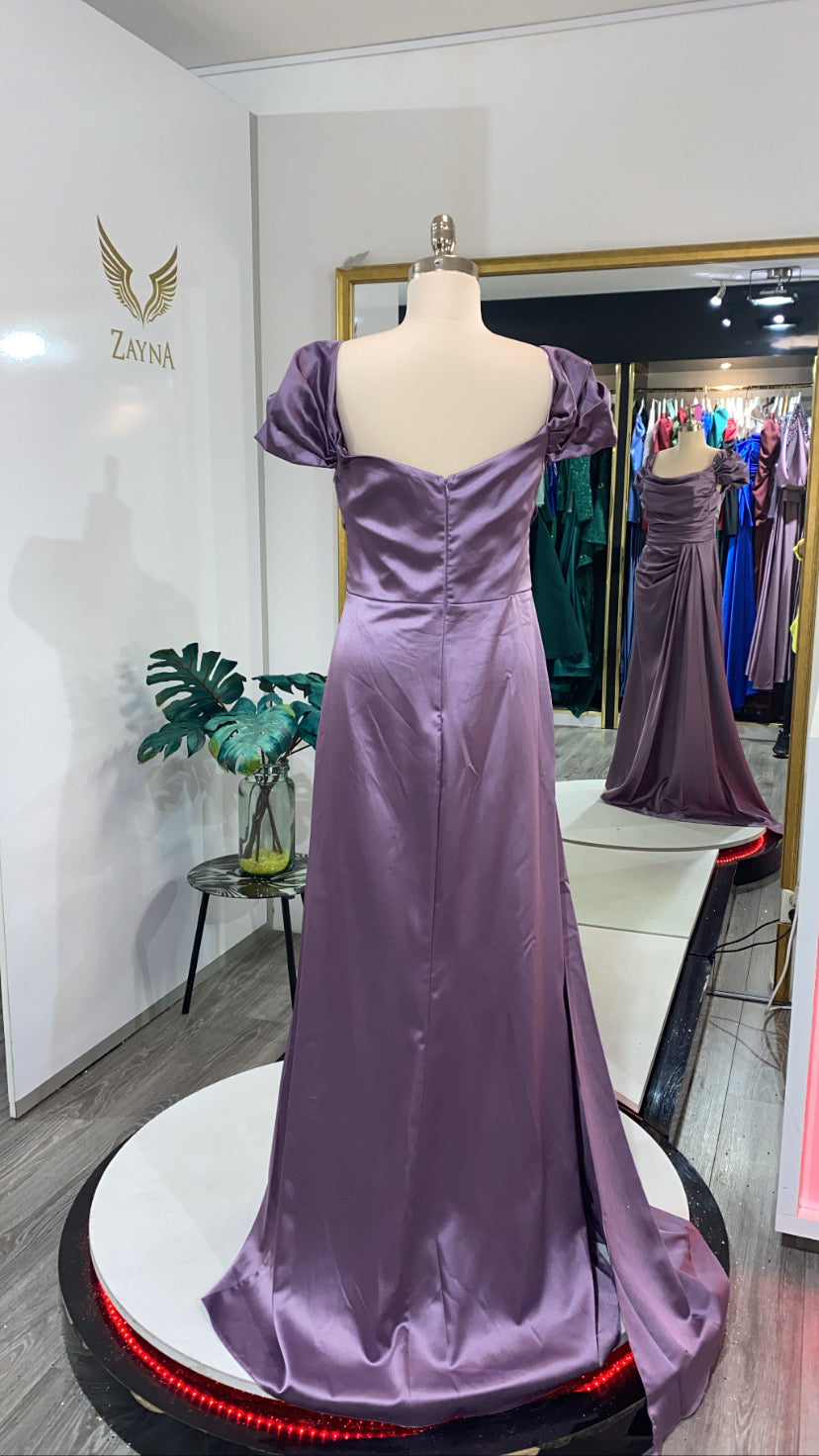 Satin purple dress