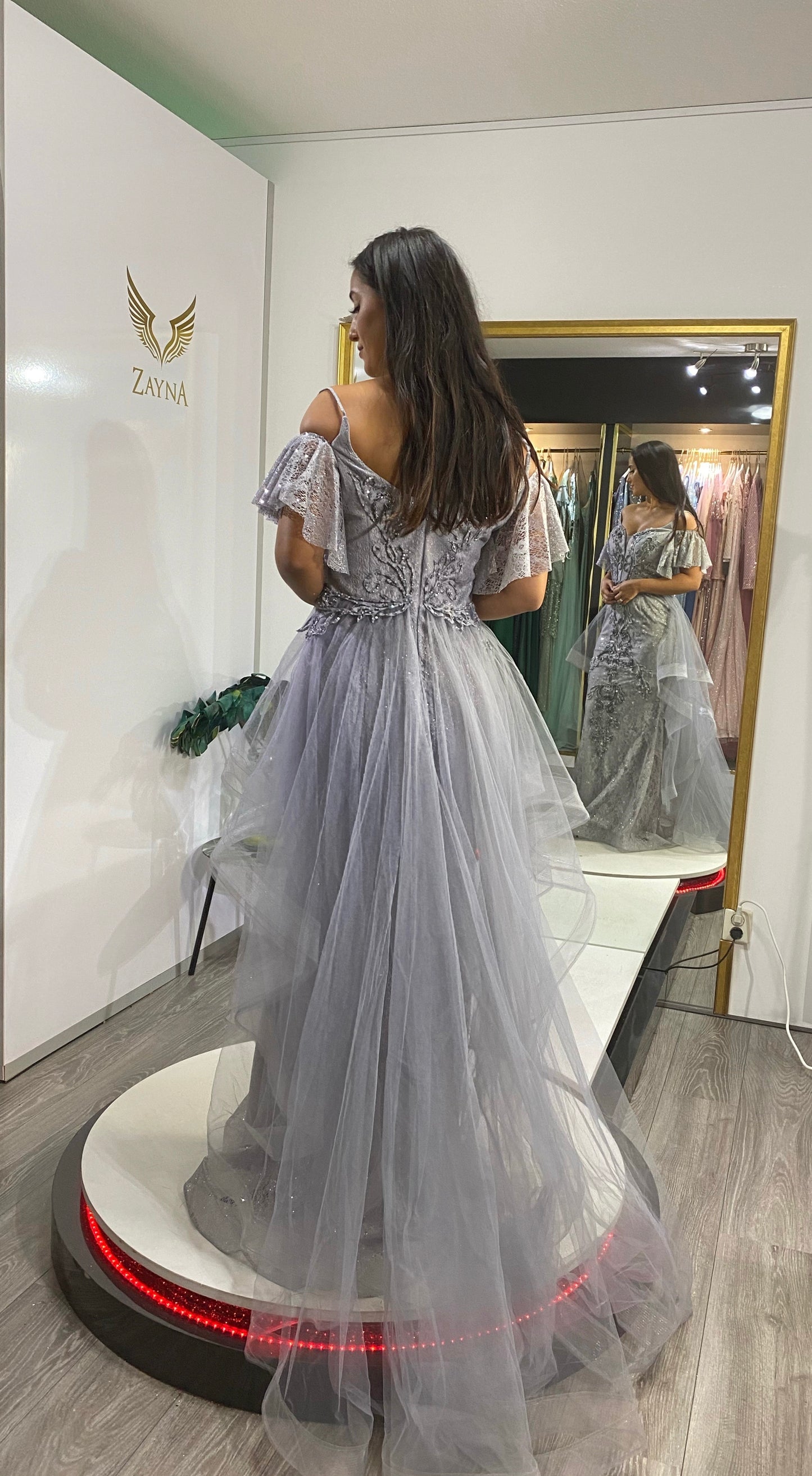 Grey dress with shiny beads