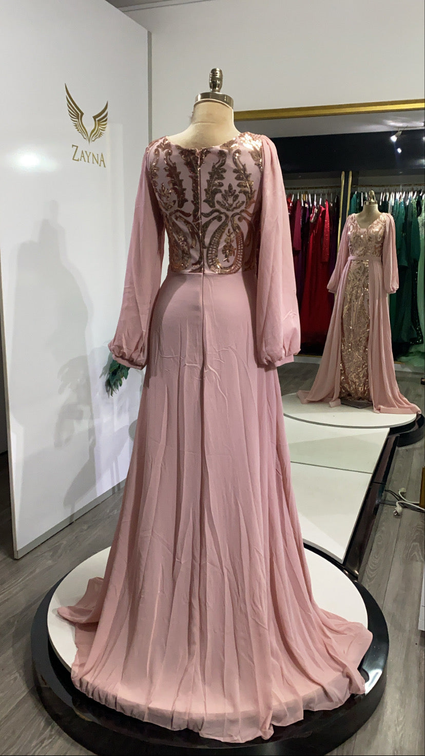 Pink long sleeve dress