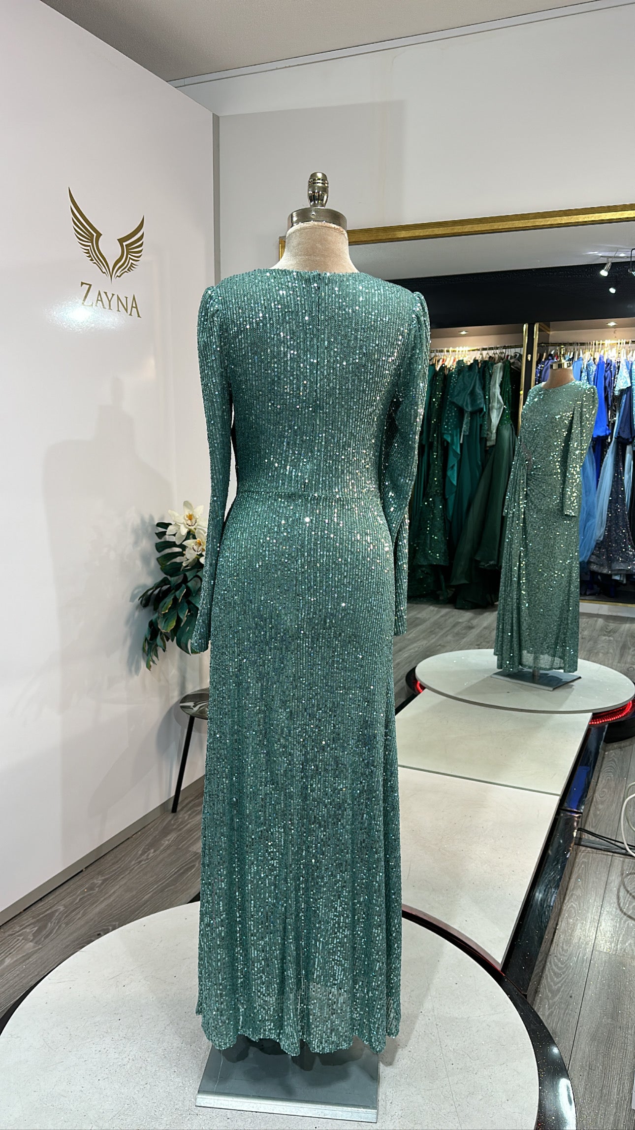 Elegant mint green dress