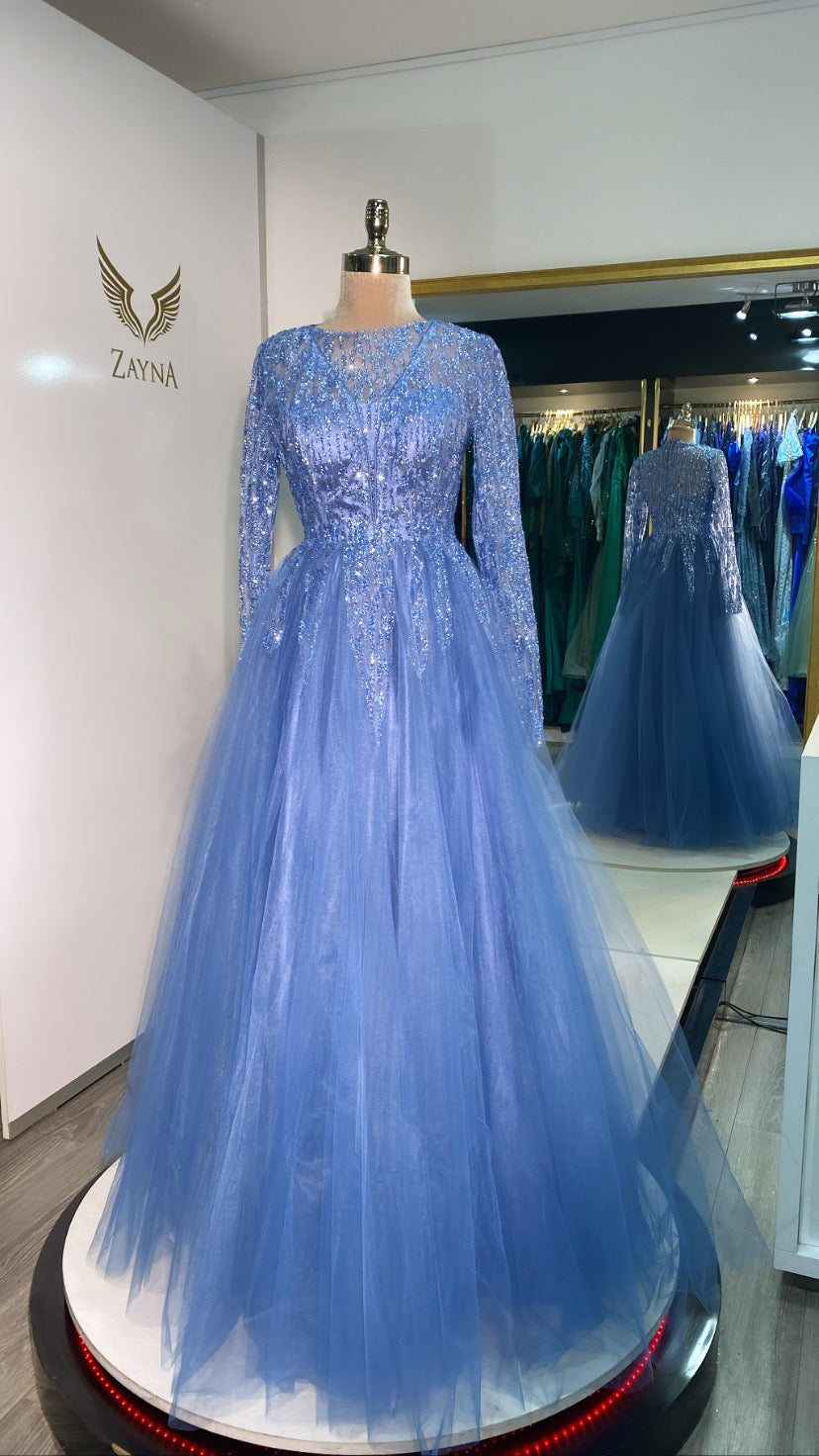 Elegant blue dress design glitters Zayna Dresses Elegant blue dress design glitters Zayna Dresses