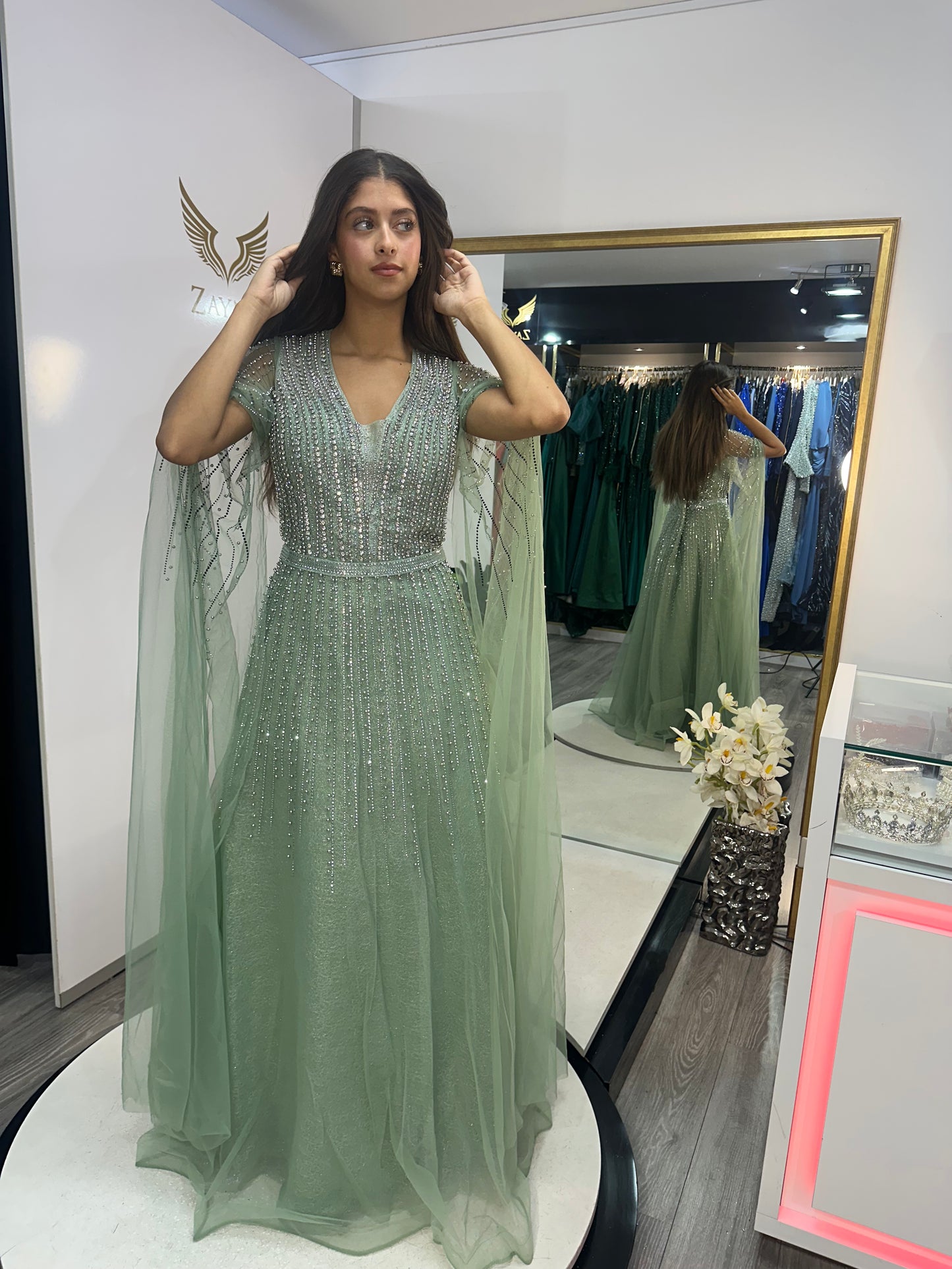 The Saida green dress