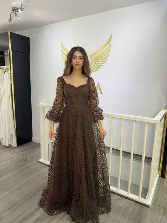 The Mira brown dress
