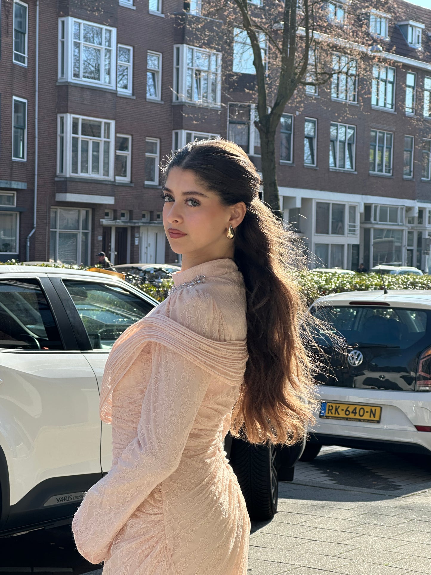 The Zena beige dress