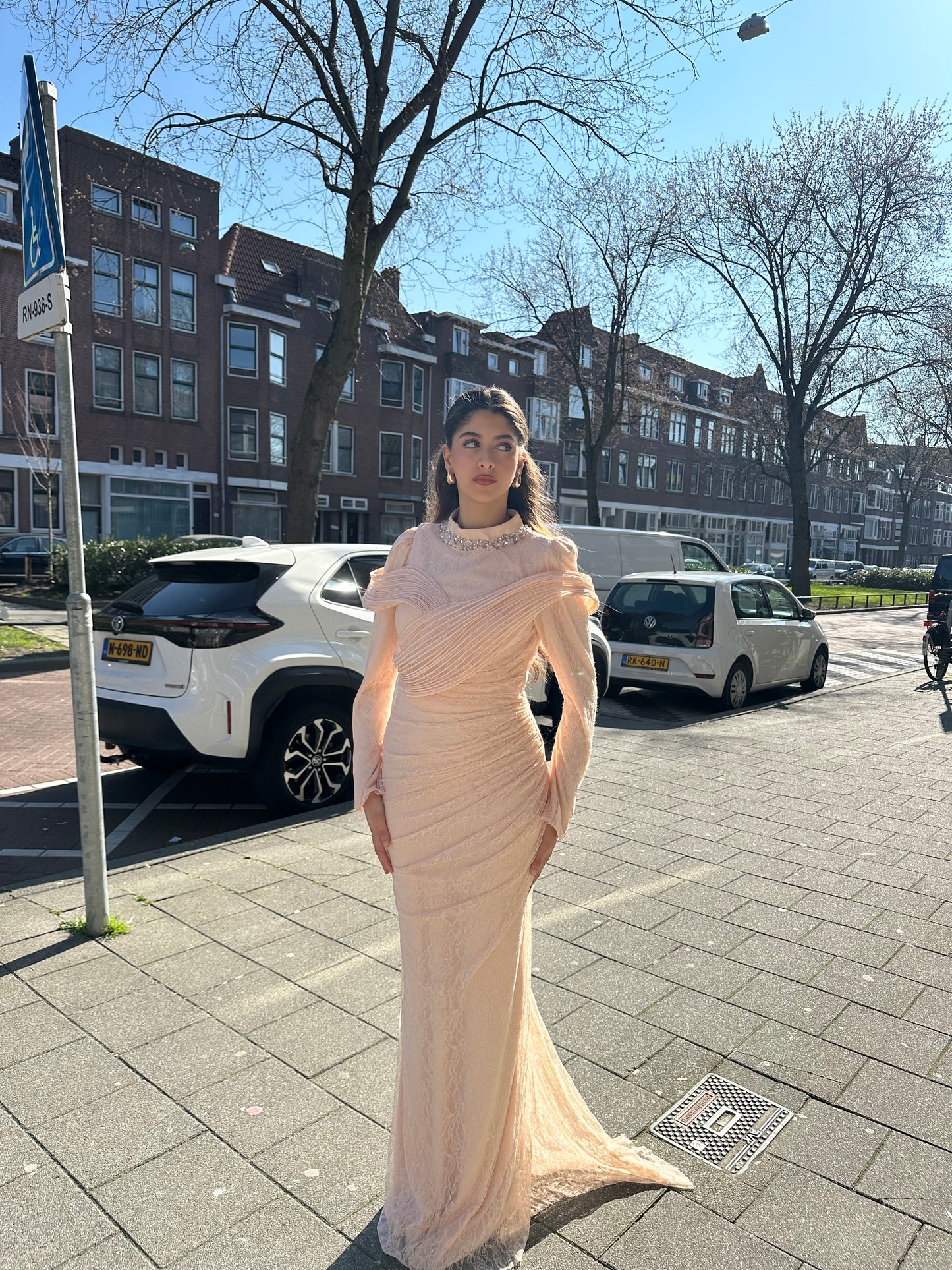 The Zena beige dress