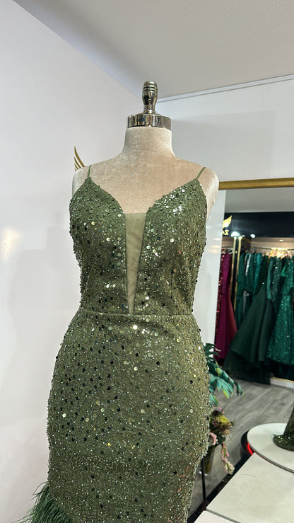 The Tuya khaki green dress