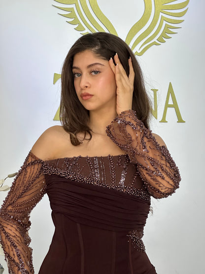 The Neva brown dress