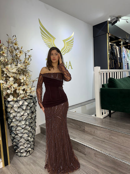 The Neva brown dress