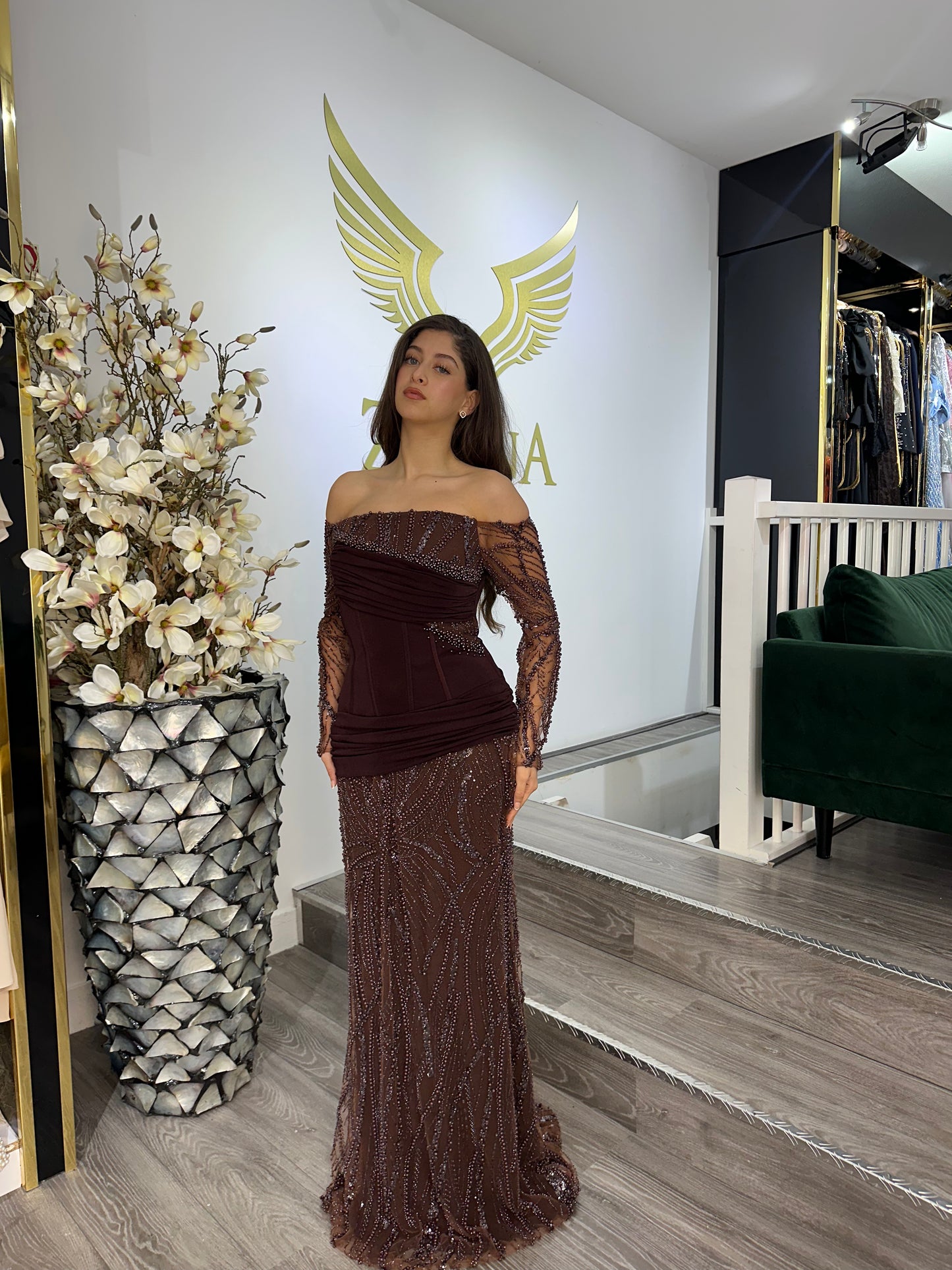 The Neva brown dress