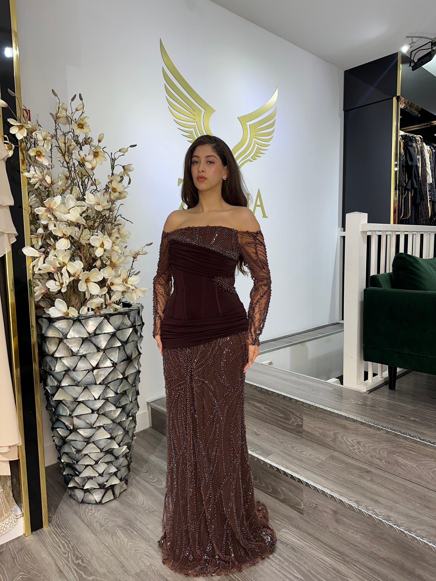 The Neva brown dress