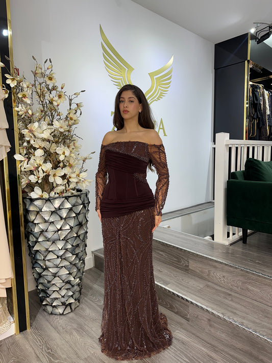 The Neva brown dress