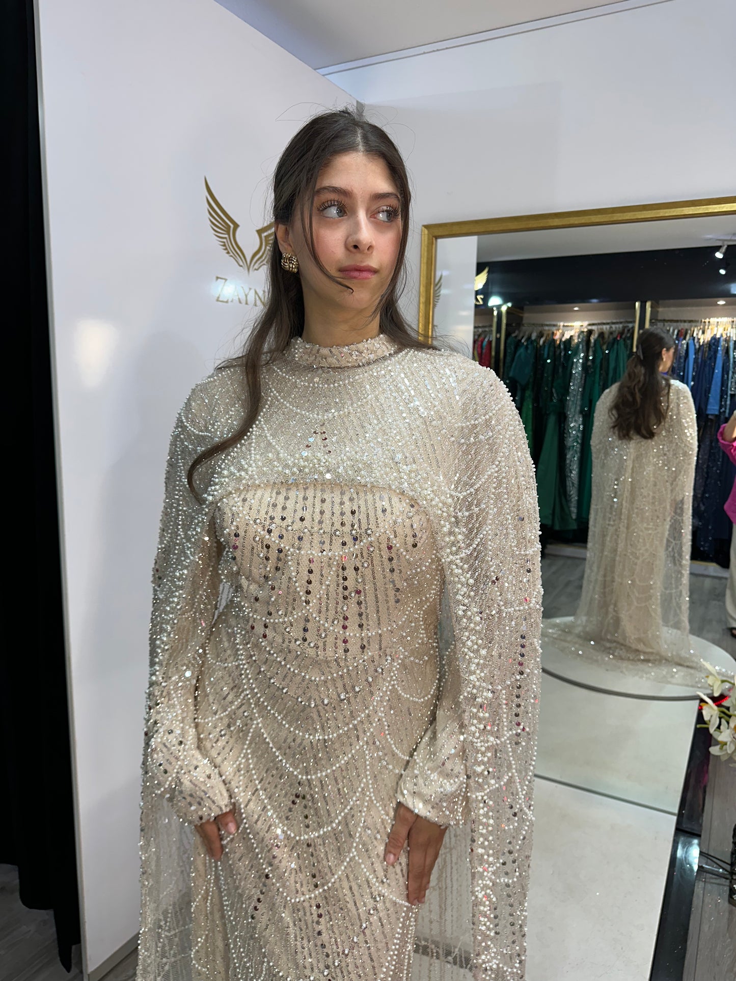 The Milan beige dress