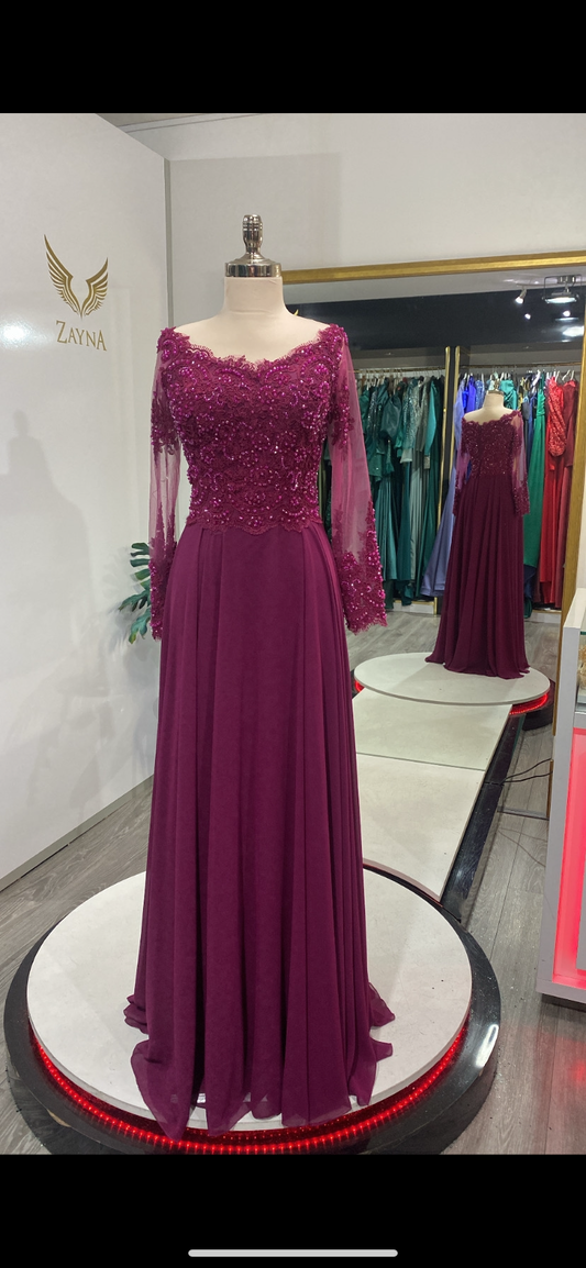 Beaded purple dress