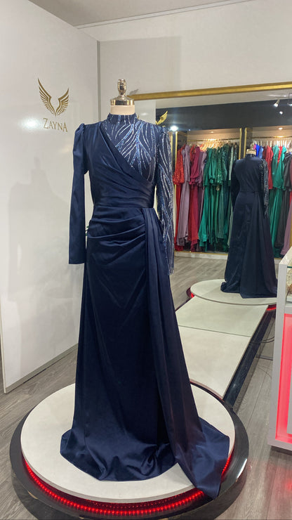 Covered blue dress