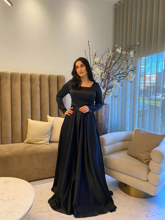 Black Satin Gown
