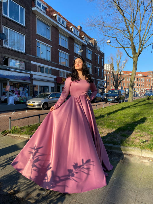 Pink Satin Gown