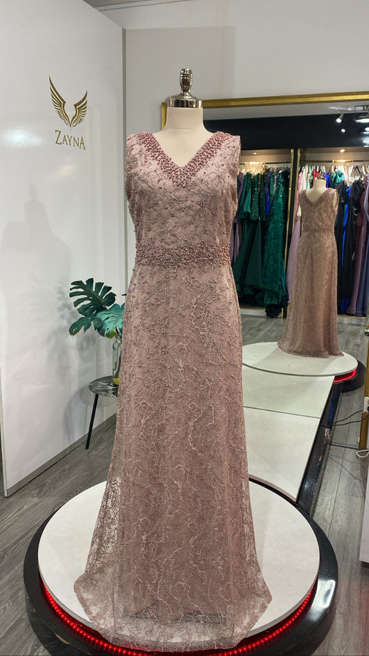 Elegant decorated with beads with sleeves or without sleeves