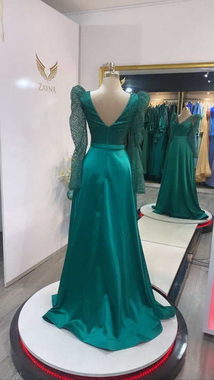 Elegant green dress tulle, satin, design Zayna Dresses Elegant green dress tulle, satin, design Zayna Dresses