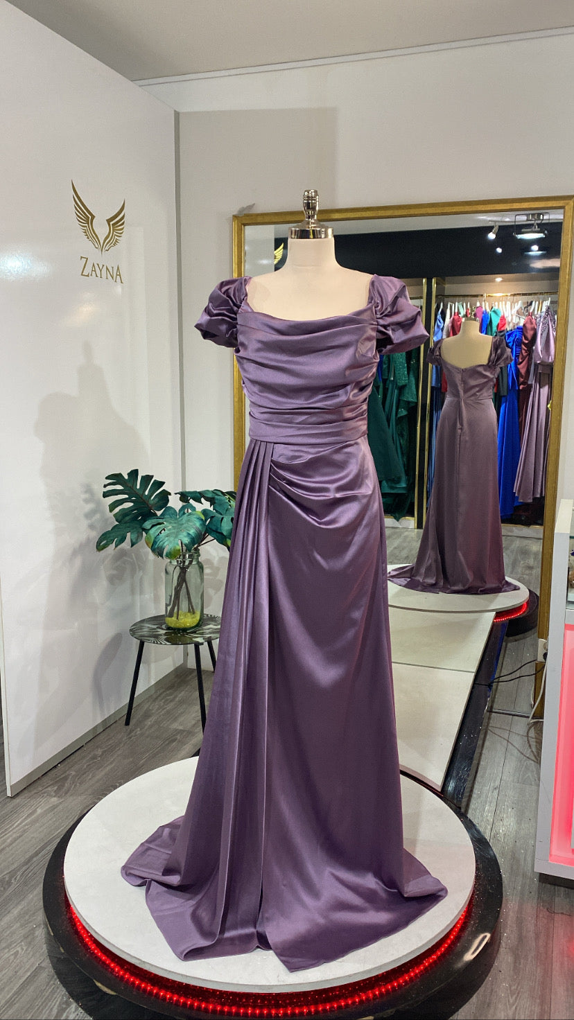 Satin purple dress