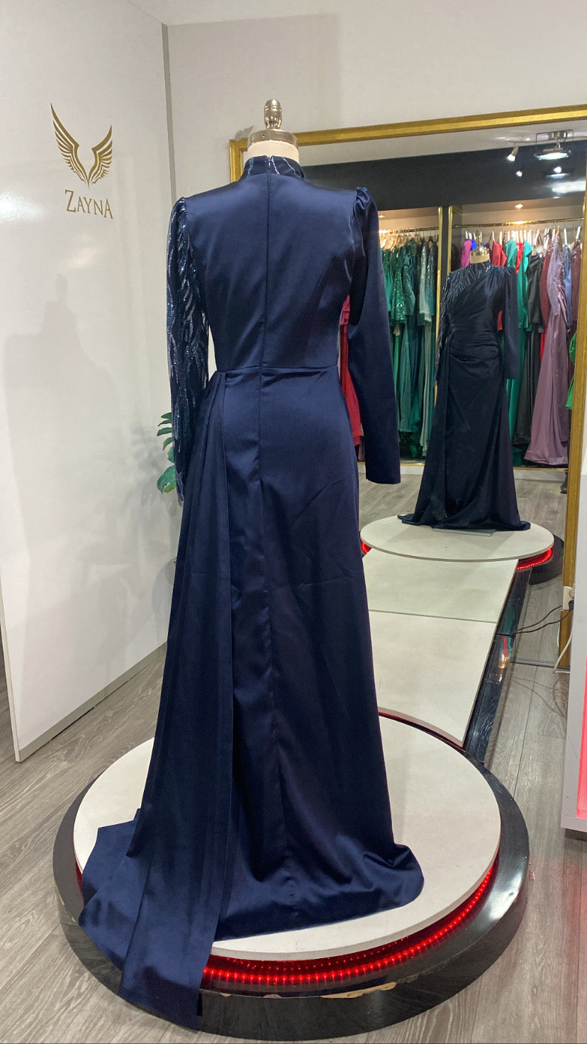 Covered blue dress