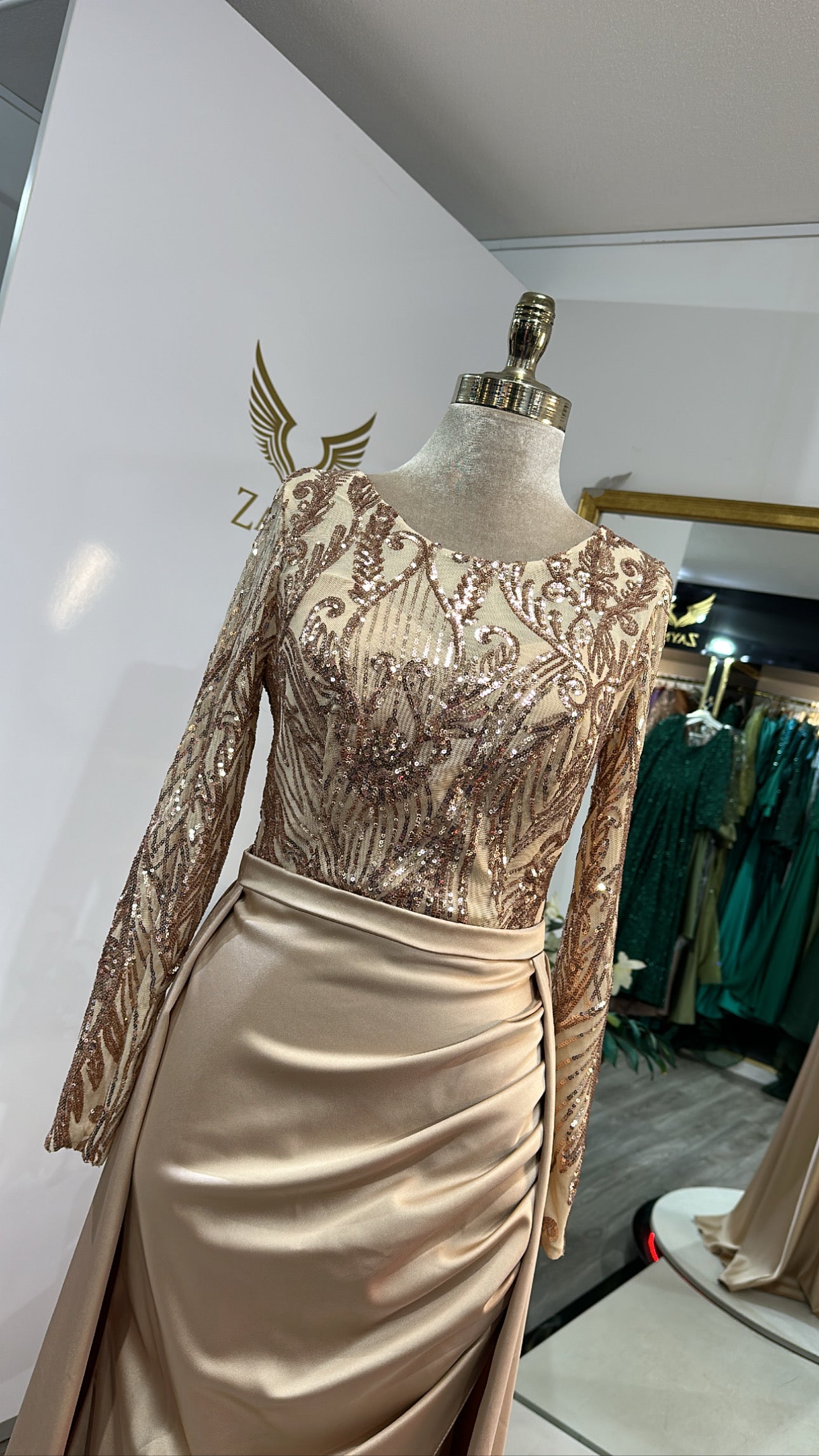 Elegant gold dress satin Zayna Dresses Elegant gold dress satin Zayna Dresses
