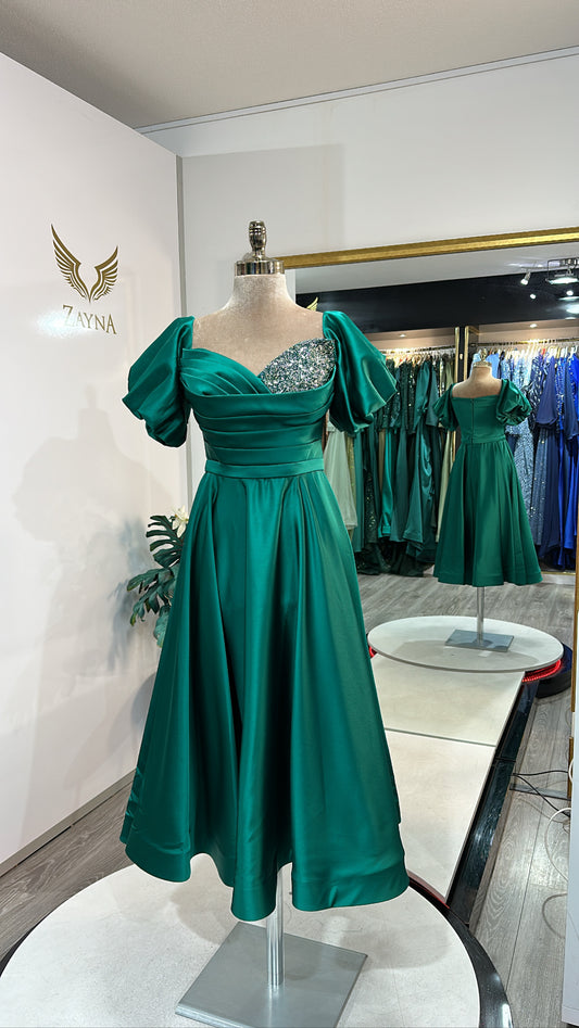 Elegant green midi dress edited
