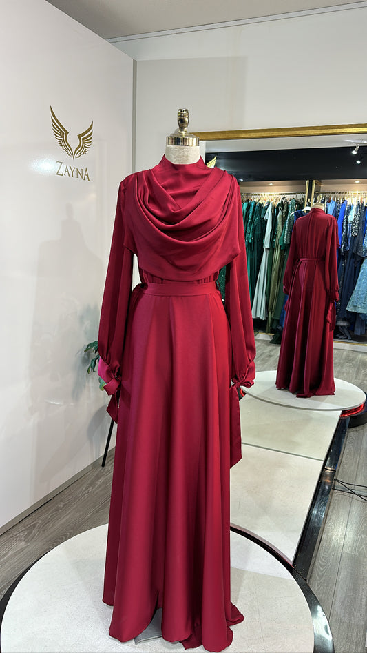Modest red dress