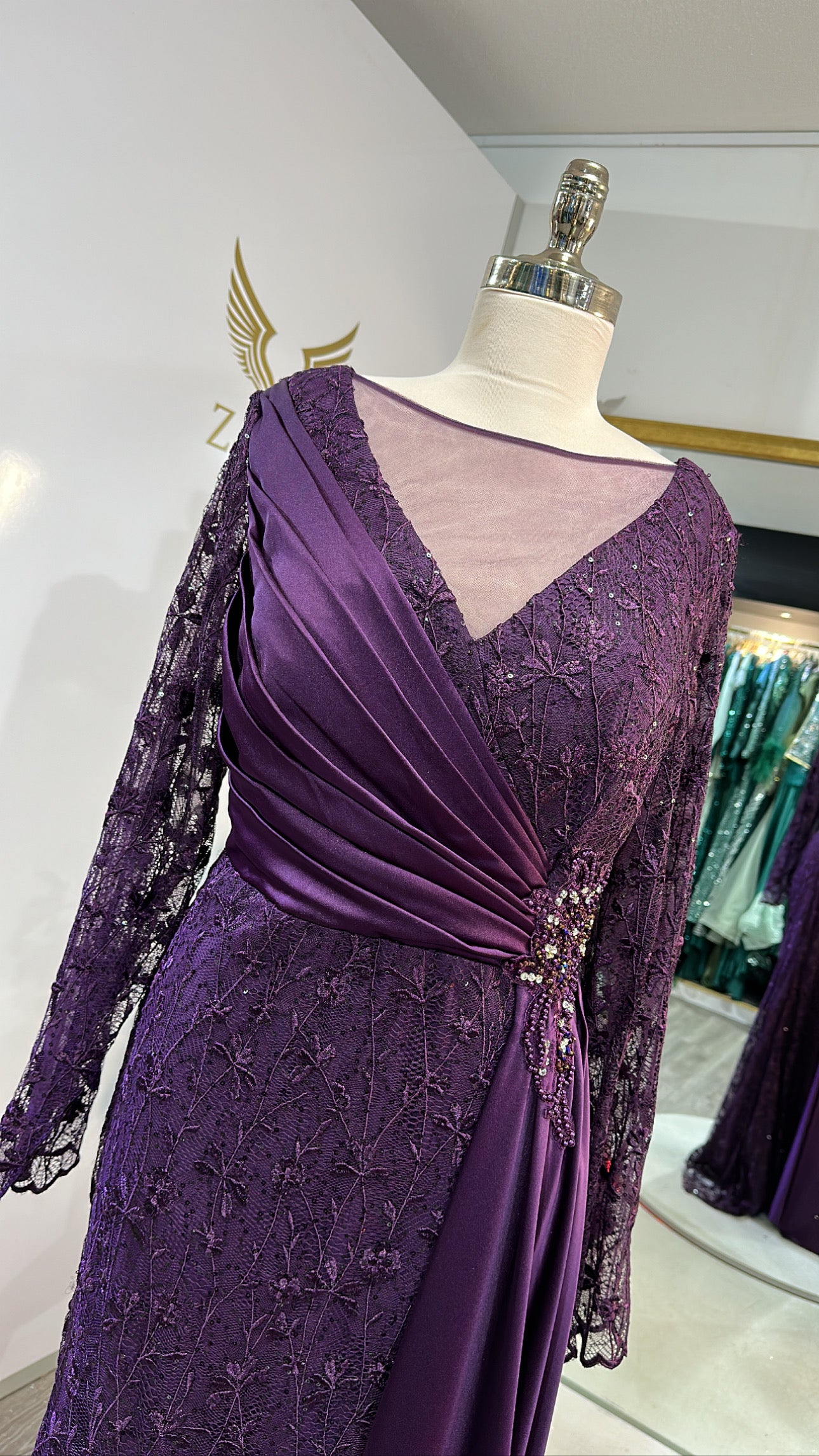 Elegant purple dress large sizes