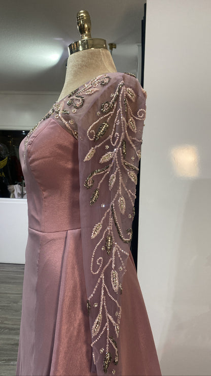 Elegant light purple dress crafted design