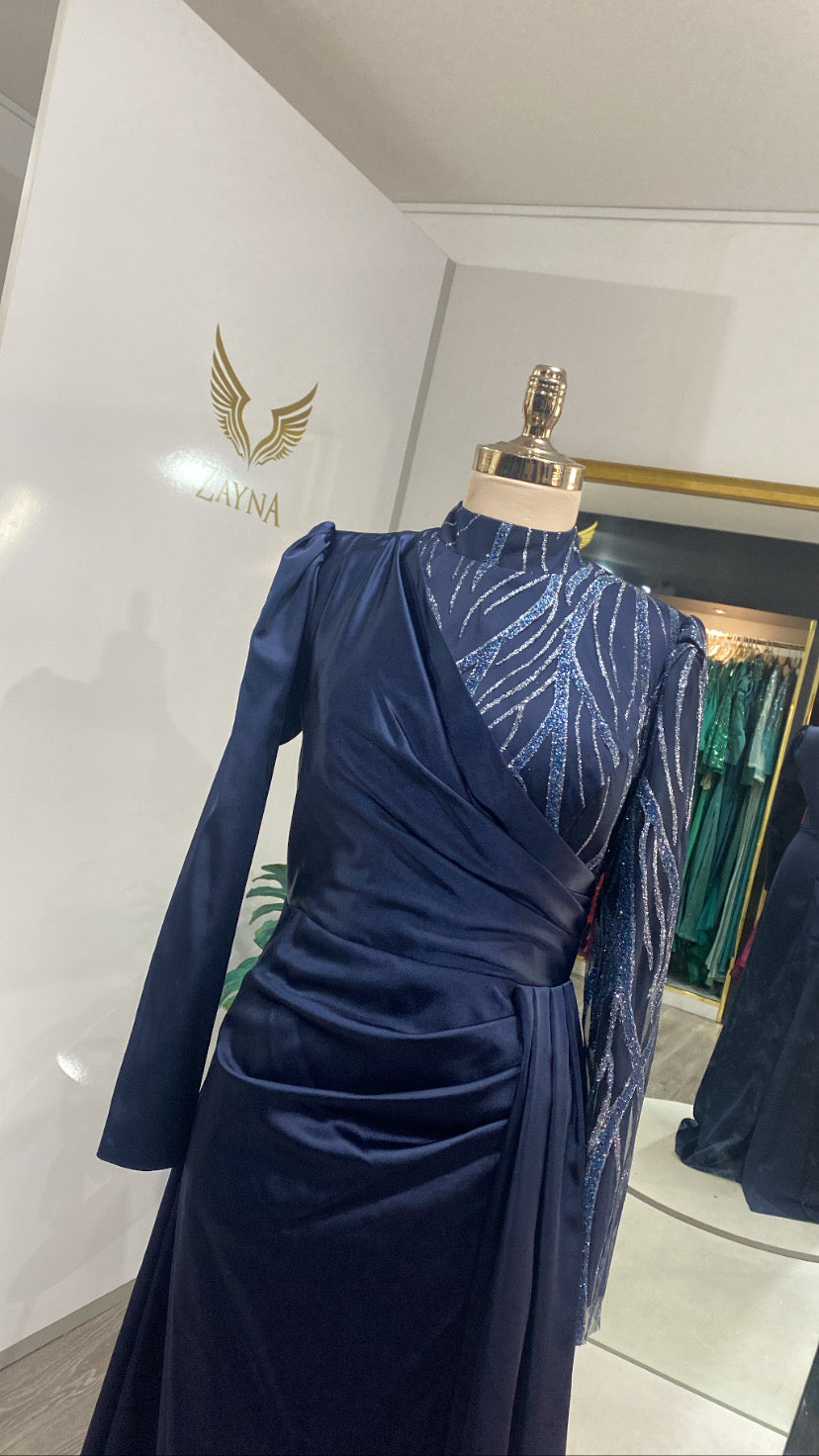 Covered blue dress